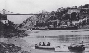 Clifton i Suspension Bridge (zdjęcie czarno-białe) autorstwa English Photographer