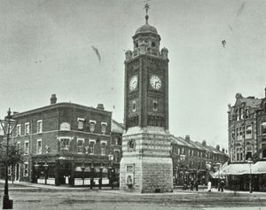 Wieża zegarowa, Broadway, Crouch End, 1890 autorstwa English Photographer
