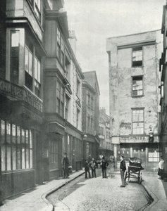 Targi tkanin, osobliwy kawałek starego Londynu (zdjęcie czarno-białe) autorstwa English Photographer