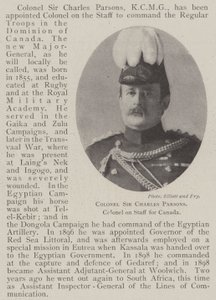 Pułkownik Sir Charles Parsons, pułkownik sztabu Kanady autorstwa English Photographer
