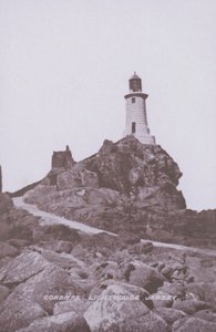 Corbiere Lighthouse Jersey (zdjęcie czarno-białe) autorstwa English Photographer