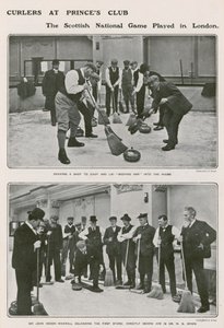 Curlers w Princes Club, szkockiej narodowej grze w Londynie autorstwa English Photographer
