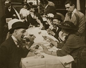 Przyjęcie obiadowe Derby Day, grafika Horace W. Nichols, ok. 1910 (fotograwiura) autorstwa English Photographer