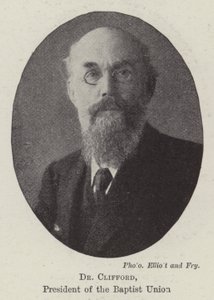 Dr Clifford, przewodniczący Związku Baptystów autorstwa English Photographer