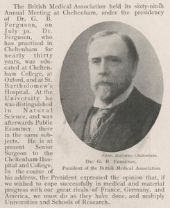 Dr G B Ferguson, Prezes Brytyjskiego Stowarzyszenia Medycznego autorstwa English Photographer