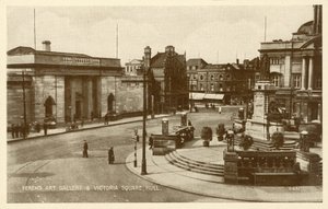 Galeria sztuki Ferens, Victoria Square, Hull (zdjęcie czarno-białe) autorstwa English Photographer