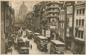Fleet Street i katedra św. Pawła, Londyn autorstwa English Photographer