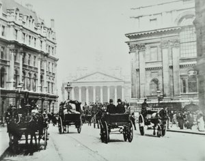 Od Queen Victoria Street do Mansion House Street z Royal Exchange, City of London, 1895 autorstwa English Photographer