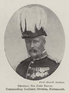 Generał Sir John Davis, dowodzący Dywizją Południową, Portsmouth autorstwa English Photographer