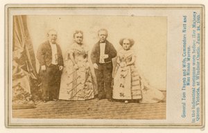 Generał Tom Thumb i jego żona, komandor Nutt i panna Minnie Warren autorstwa English Photographer