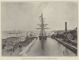 Halifax Graving Dock, HMS Canada wjeżdża do doku autorstwa English Photographer