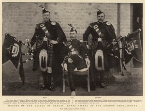 Bohaterowie bitwy pod Dargai, Trzech Dudziarzy z Gordon Highlanders autorstwa English Photographer