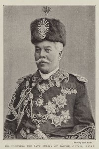 Jego Wysokość zmarły Sułtan Johore, GCMG, KCSI autorstwa English Photographer
