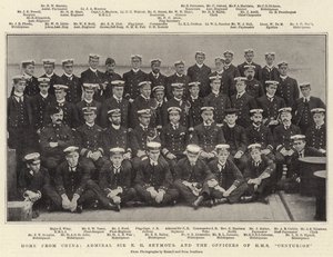 Dom z Chin, admirał Sir EH Seymour i oficerowie HMS Centurion