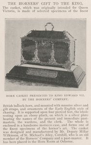 Szkatułka z rogu podarowana królowi Edwardowi VII przez firmę Horners Company autorstwa English Photographer