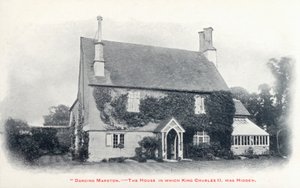 Dom w wiosce Long Marston, Gloucestershire, gdzie ukrywał się król Karol II po ucieczce po klęsce jego armii w bitwie pod Worcester autorstwa English Photographer