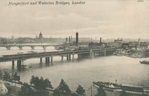 Mosty Hungerford i Waterloo, Londyn autorstwa English Photographer