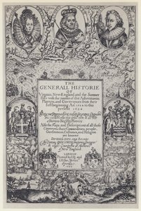 John Smith, The Generall History of Virginia, J Dawson za M Sparkes 1624 (zdjęcie czarno-białe) autorstwa English Photographer