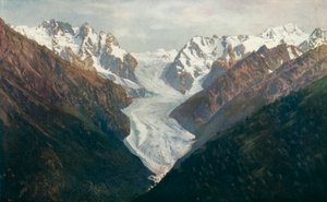 Lodowiec Karagom, góry Kaukazu (zdjęcie kolorowe) autorstwa English Photographer