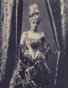 Kate Vaughan, aktorka angielskiego Gaiety Theatre (zdjęcie czarno-białe) autorstwa English Photographer