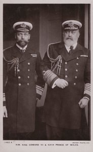 Król Edward VII, król Jerzy V (zdjęcie czarno-białe) autorstwa English Photographer