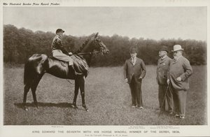Król Edward VII ze swoim koniem Minoru, zwycięzca Derby autorstwa English Photographer