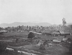 Kuala Lumpur w 1884 r., siedziba obecnych biur rządowych (zdjęcie czarno-białe) autorstwa English Photographer