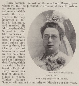 Lady Samuel, nowa pani burmistrz Londynu autorstwa English Photographer