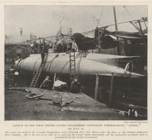 Wystrzelenie pierwszej rządowej łodzi podwodnej torpedy, Adder, 22 lipca autorstwa English Photographer