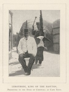 Lerothodi, król Basuto, przedstawiony księciu Kornwalii w Kapsztadzie autorstwa English Photographer