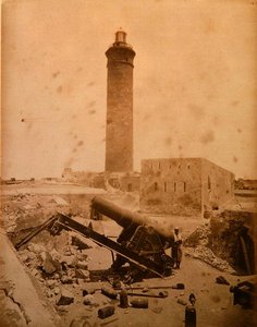 Fort latarni po bombardowaniu Aleksandrii autorstwa English Photographer