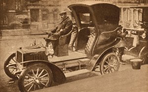 Pierwsza taksówka motorowa w Londynie autorstwa English Photographer