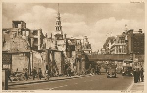 Patrząc w dół Ludgate Hill, Londyn autorstwa English Photographer