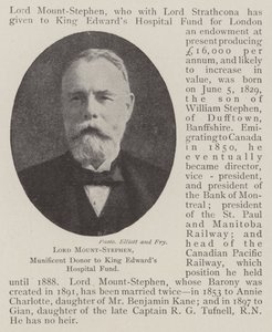 Lord Mount-Stephen, szczodry darczyńca Funduszu Szpitala im. Króla Edwardsa