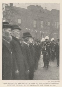 Lord Roberts w Manchesterze, 9 października, dowódca naczelny przeprowadza inspekcję weteranów Krymu i indyjskiego buntu autorstwa English Photographer