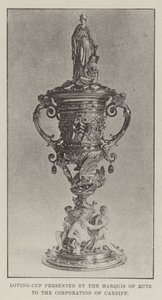 Loving-Cup wręczony przez markiza Bute korporacji z Cardiff autorstwa English Photographer