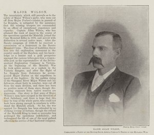 Major Allan Wilson, dowodzący Partią Brytyjskich Oddziałów Kompanii RPA w wojnie Matabili autorstwa English Photographer
