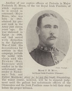 Major FH Munn, 1. Królewski Pułk Fizylierów Irlandzkich (więzień) autorstwa English Photographer