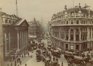Mansion House, Queen Victoria Street i Cheapside w Londynie autorstwa English Photographer