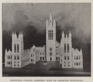 Marischal College w Aberdeen z planowanymi rozszerzeniami autorstwa English Photographer
