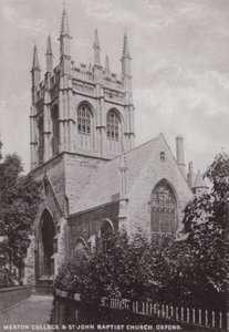 Merton College i St John Baptist Church w Oksfordzie autorstwa English Photographer