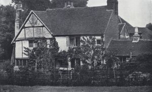 Chata Miltona w Chalfont St Giles, Buckinghamshire, gdzie przebywał podczas zarazy londyńskiej (zdjęcie czarno-białe) autorstwa English Photographer