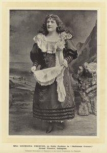 Panna Georgina Preston, jako Polly Perkins w Robinson Crusoe, Grand Theatre, Islington autorstwa English Photographer