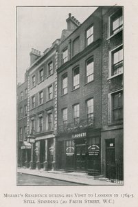 Rezydencja Mozarta przy Frith Street 20, Soho autorstwa English Photographer