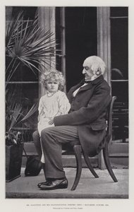Pan Gladstone i jego wnuczka, Dorothy Drew, Hawarden, październik 1893 autorstwa English Photographer