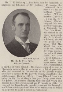 Pan H E Duke, QC, poseł Plymouth autorstwa English Photographer
