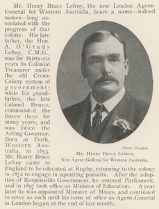 Pan Henry Bruce Lefroy, nowy agent generalny Australii Zachodniej autorstwa English Photographer