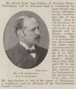 Pan JT Agg-Gardner, poseł Cheltenham autorstwa English Photographer