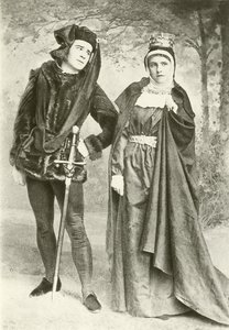 Pan R Mansield i panna B Cameron jako Richard III i Lady Anne (wklęsłodruk) autorstwa English Photographer