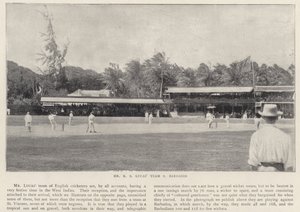 Mr R S Lucass Team vs Barbados, krykiet autorstwa English Photographer